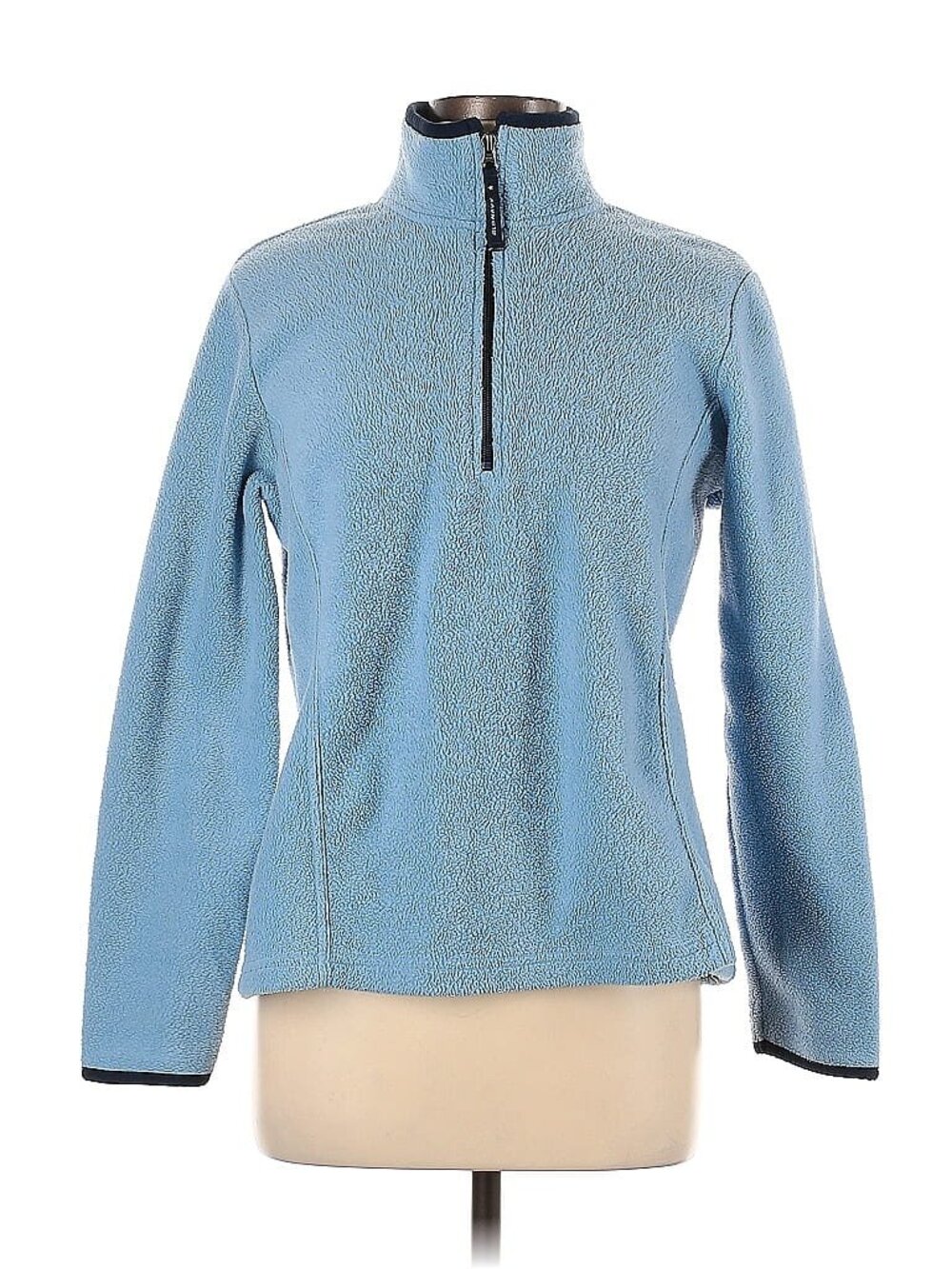 Old Navy 1/4 Zip Fleece Women's Large - Cornflower Blue with Dark Blue Collar